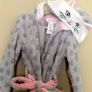 Girls grey cat house robe